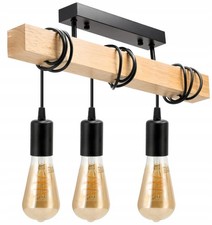 LED Hängelampe Holz Schwarz