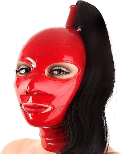 Latex maske mit roter - latex,