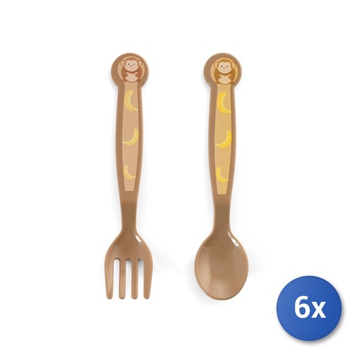Lulabi affen besteck - 6x,