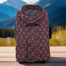 CASAMODA Langarm Hemd Gr. XXL 45/46  weinrot floral Blumen