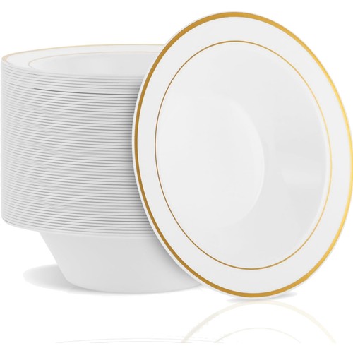 Plastik suppenschale goldrand - plastik,