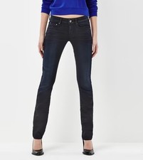 G-Star Damen Jeans Attacc Mid Waist Straight Jeans, raw denim, Navy W27 L32