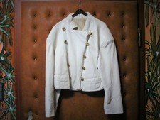  Lederjacke  Echtes  Leder  Breite Schulter ,  80 Jahre , weiß