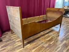BIEDERMEIER BETTGESTELL ANTIK 19 TES JH NUSSBAUM FURNIER AMORETTEN BETT GESTELL