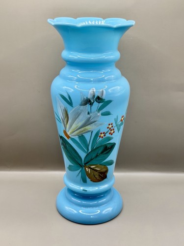 Antike blaue opalglas vase - antike,