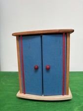 Grimms Puppenstube Holz Puppenstube Möbel Kleiderschrank selten eingestellt Rarität 