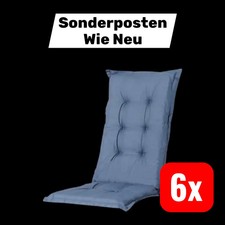 Basic Hochlehnerauflage Sitzpolster Gartenstuhlpolster blau 123x50x7 6 STÜCK