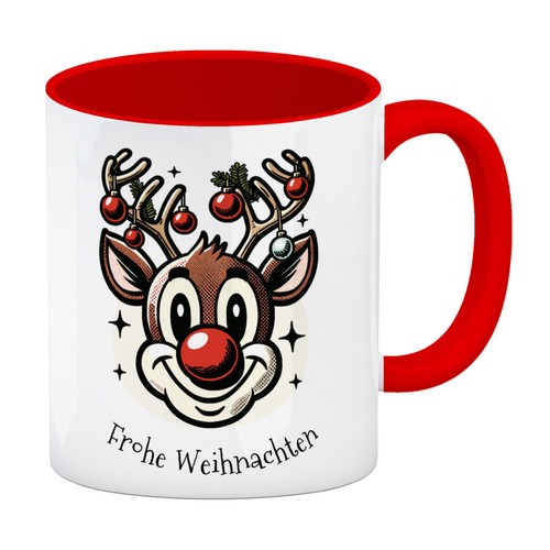Rentier kaffeebecher rot - kaffeebecher,