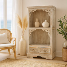 Whitewash Holzschrank 120 cm