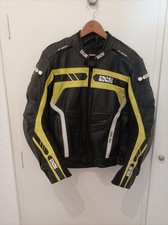 IXS Sport RS-600 1.0 ,Motorrad Lederjacke,black-white-yellow,Gr.54