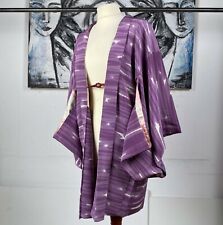Kimono, rohe Seide, hand genähter Haori, Kimonojacke, Vintage KIMONO, Lila