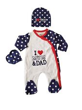 Baby Kleidung Set I Love Mom&dad Neugeborenes Erstausstattung 3-teilig 56/62
