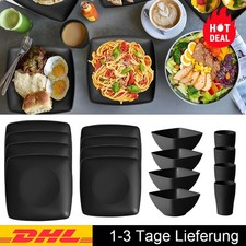 16-tlg Geschirrset 4 Personen Tafelservice PP-Kunststoff Kombiservice Dinner-Set