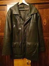 Schwere Lederjacke, Ledermantel, Gr. 56, von State, antik Style, Motorrad, Retro