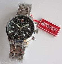 swiss military Hanowa Chronograph SILBERN-SCHWARZ #5263 mit Stahlband top Design