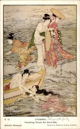 Künstler utamaro watching - ak, utamaro,