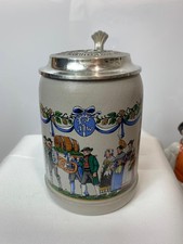 0,5 Liter Krug Augustiner-Bräu München Oktoberfest Bierkrug Zinndeckel (N.11)