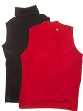 2x Pullover Pullunder ärmellos Damen Gr.M  Rot/Schwarz Neu