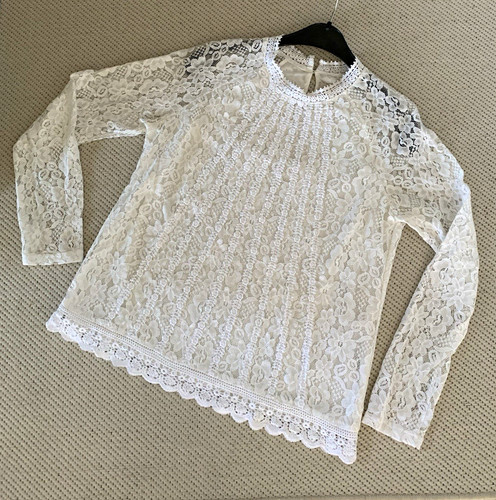 Cream damen spitzenbluse - damen,