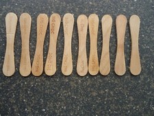 40 Eisstäbchen Eisstiele Holzstäbchen Paddel-Form Pflanzetiketten Basteln gebr.
