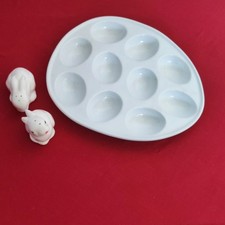 Eierplatte Porzellan Salz und