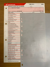HONDA NES125 JF07 2000 Original Werkstatt-Datenblatt und Serviceplan