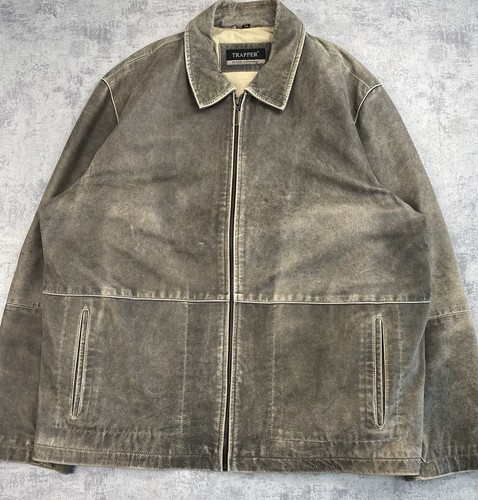 Trapper lederjacke grau - trapper,