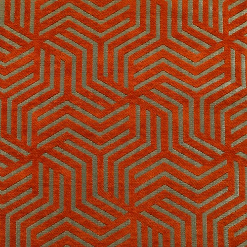 Orange geometrischer chenille - geometrischer,