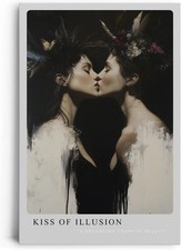 surrealer Kuss zweier Frauen