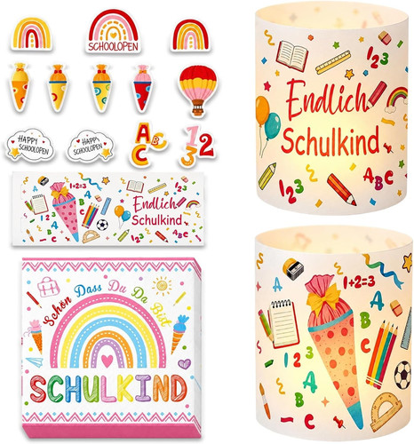 Einschulung mädchen deko set - mädchen,