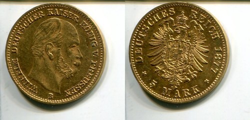 Preussen 1877 5 mark in - 5,
