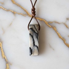 Grauer Jaspis Halskette -