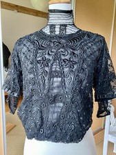 antike DamenBluse , Spitze mit Seide unterlegt  um 1900 ( historisches Original)