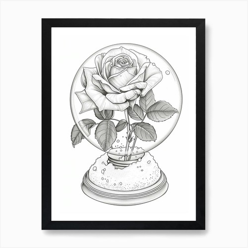 Rose einer schneekugel - in,