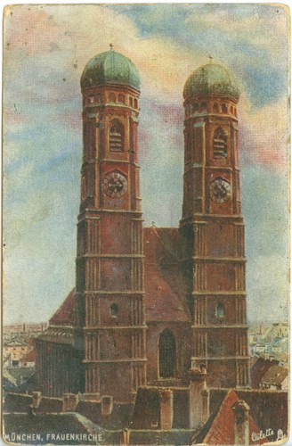 Farb ansichtskarte münchen - ansichtskarte,