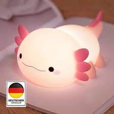 Axolotl Nachtlicht, Süßes Axolotls Lampe für Kinder, Dimmbar Silikon