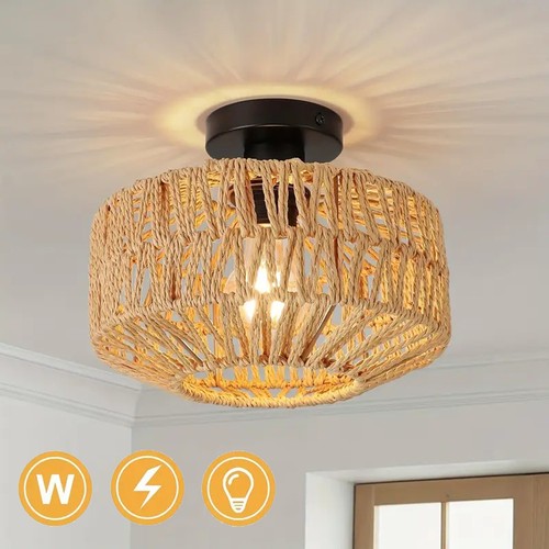 Vintage rattan lampe - vintage,