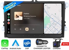 Apple Carplay 9" Autoradio Android 14 GPS Navi Radio Für VW GOLF 5 6 Passat Polo