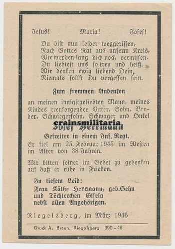 Orig sterbebild gefr - sterbebild,