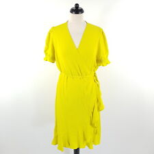 Diane Von Furstenberg Wickelkleid Damen L Gelb Emilia Mini Kleid Viskose