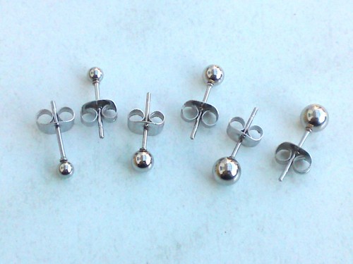 Edelstahl ohrstecker kugel - edelstahl,