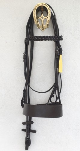 Leder hunter trense geflochten - leder,