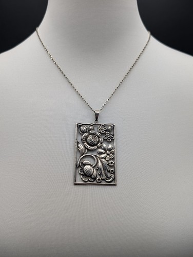 Antiker anhänger kette - anhänger, silber