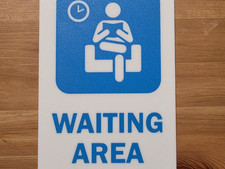 Schild Wartebereich | blaues