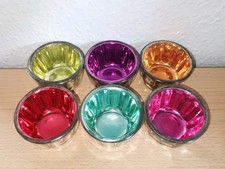 6 bunte Teelichthalter aus Glas von Brigitte von Boch 