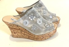 Keilabsatzschuhe Tüll grau -