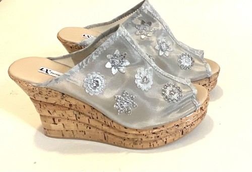 Keilabsatzschuhe tüll grau - tüll,