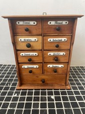 Antikes Gewürzschränkchen Gewürzregal Jugendstil Porzellanschildchen selten rar