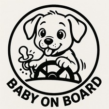3x baby on board dog car