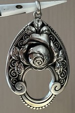 Großer 800 Silber Ketten Anhänger Vintage Rosen Wappen